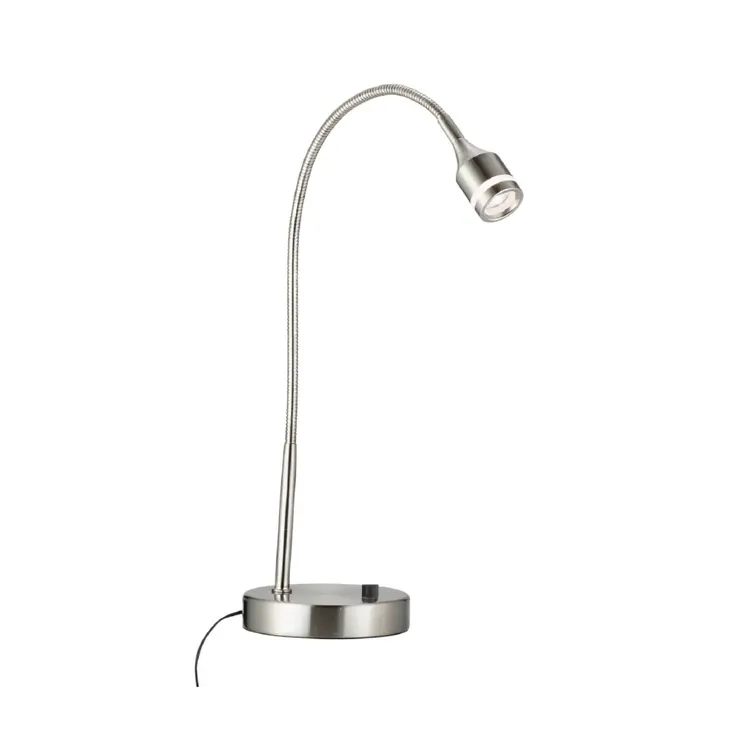 Brushed Steel Metal Led Adjustable Desk Lamp