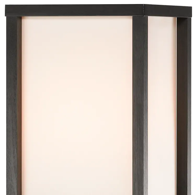 72" Black And Off White Column Floor Lamp With Off White Fabric Rectangular Shade