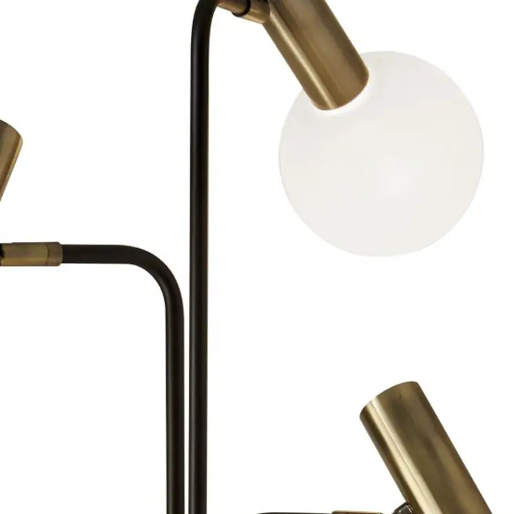 70" Black And Bronze Three Light LED Tree Floor Lamp With White