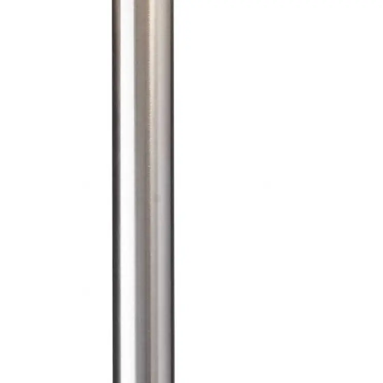 61" Silver Two Light Floor Lamp With White Fabric Drum Shade