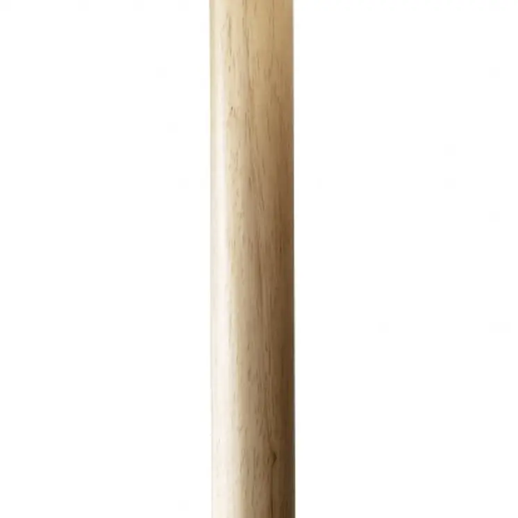 59" Natural Solid Wood Floor Lamp With White Linen Drum Shade