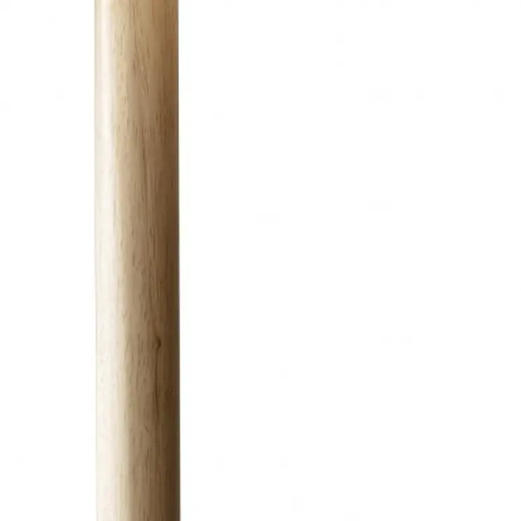 59" Natural Solid Wood Floor Lamp With White Linen Drum Shade