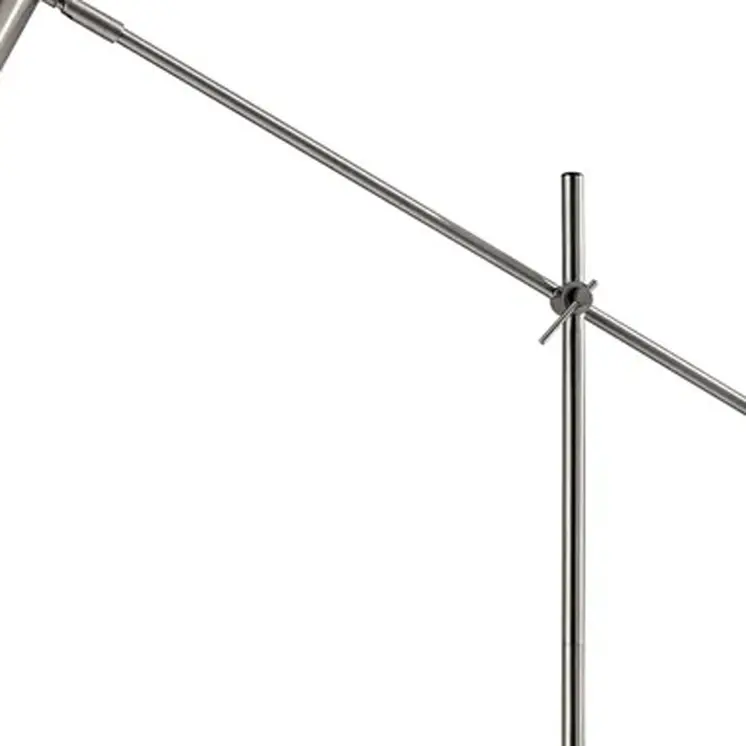63" Silver LED Task Floor Lamp With Silver Metal Drum Shade