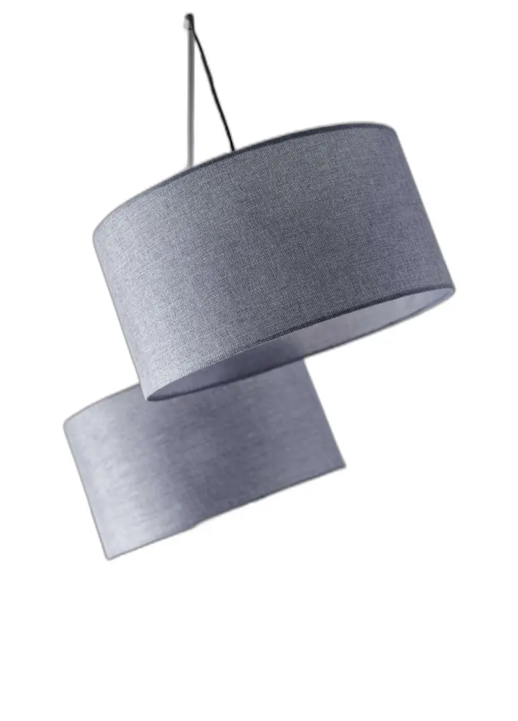 91" Silver Three Light Tree Floor Lamp With Gray Linen Drum Shade