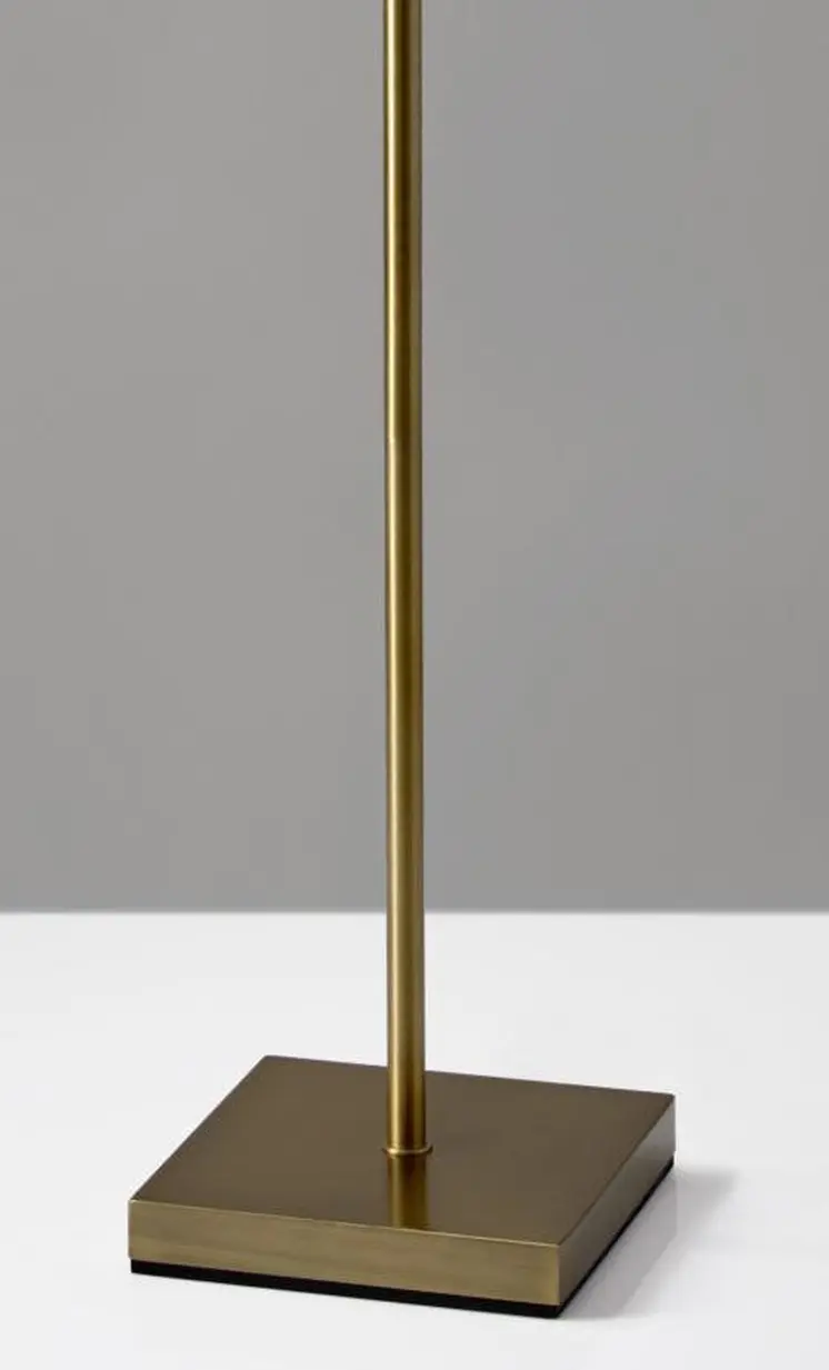 71" Brass Metal Torchiere Floor Lamp With White Glass Novelty Shade