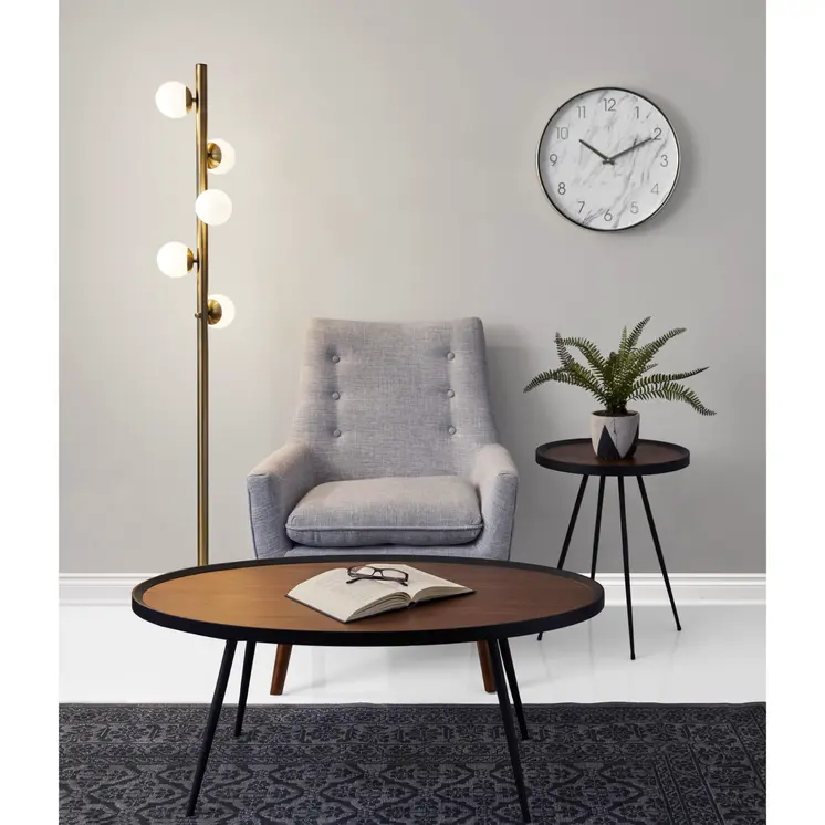65" Brass LED With White Glass Shade