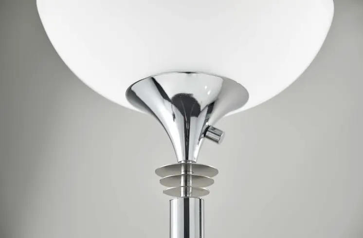72" Silver With White Glass Shade