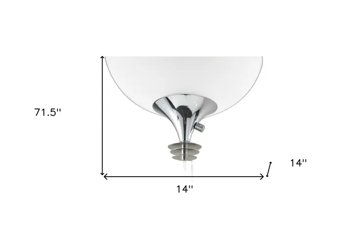 72" Silver With White Glass Shade