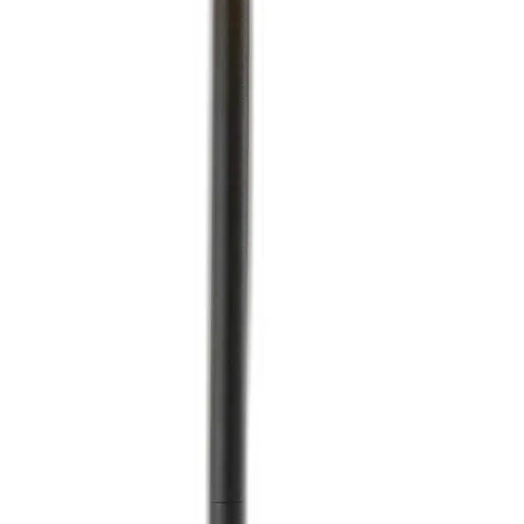 60" Brown And Black Floor Lamp With Brown Veneer Drum Shade