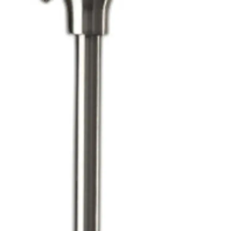 71" Silver Metal Torchiere Floor Lamp With White Bowl Shade