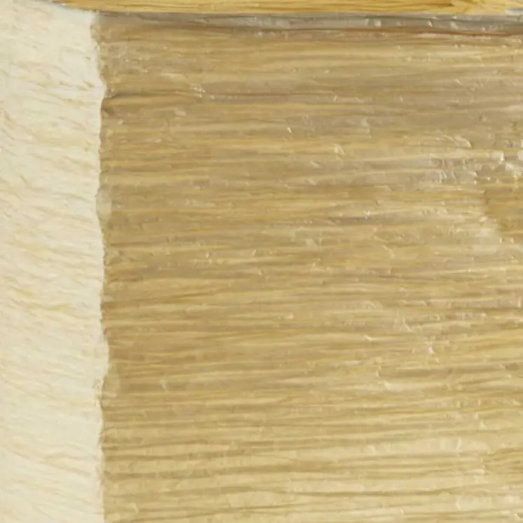 25" Natural Solid Wood And Silver Metal Table Lamp Beige Paper Shade