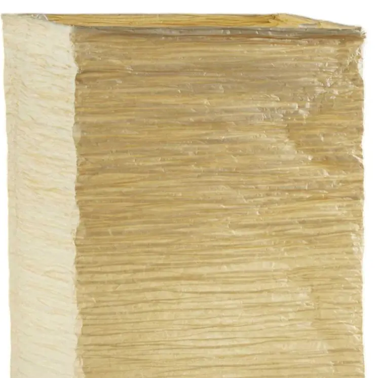 25" Natural Solid Wood And Silver Metal Table Lamp Beige Paper Shade