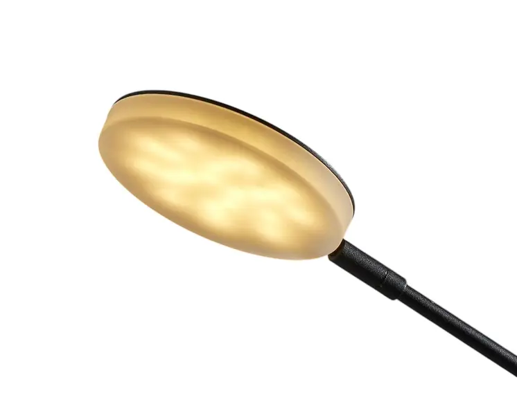 64" Black Metal LED Light Changing Swing Arm Floor Lamp