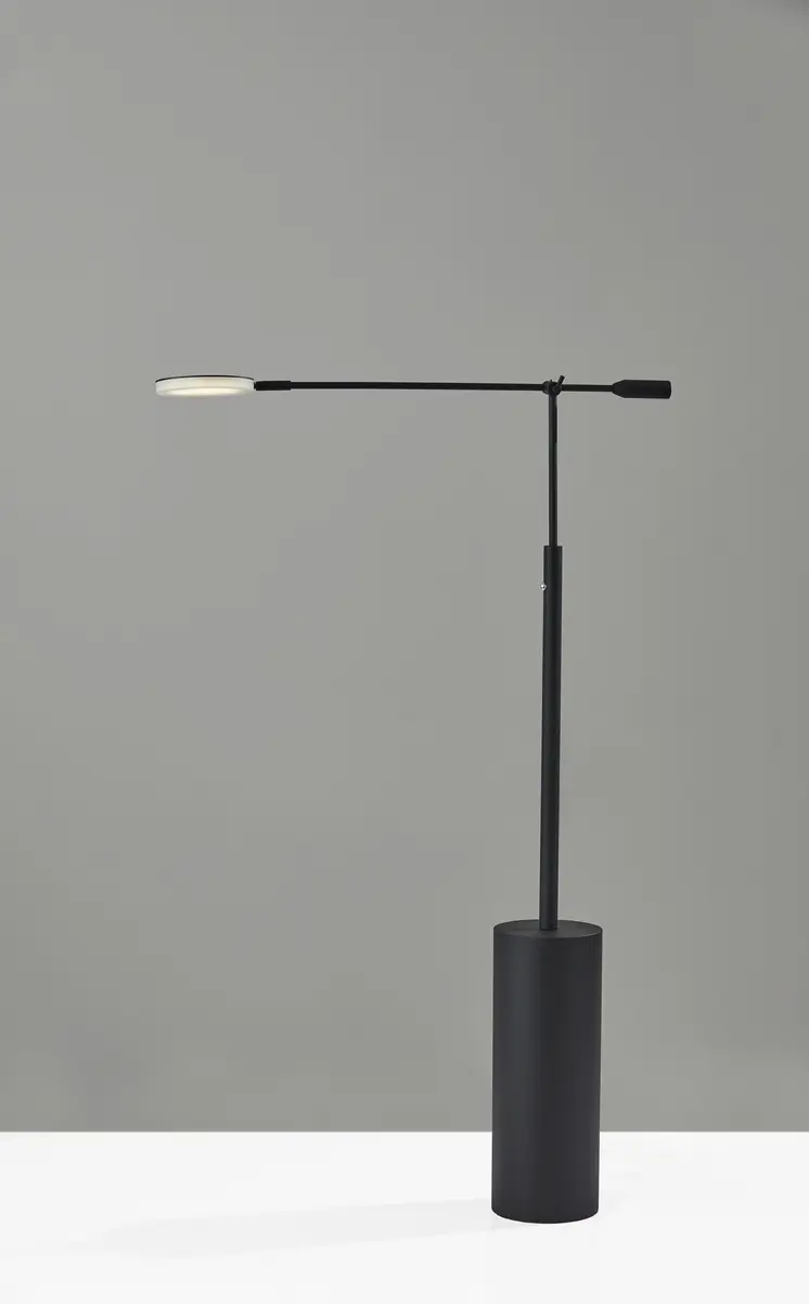 64" Black Metal LED Light Changing Swing Arm Floor Lamp
