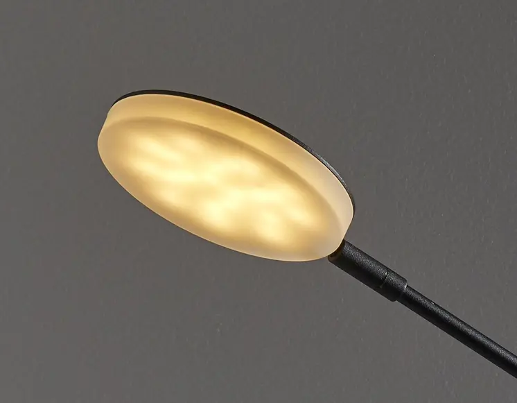 64" Black Metal LED Light Changing Swing Arm Floor Lamp