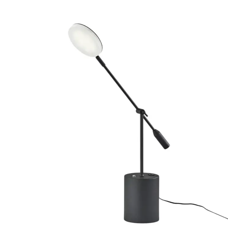 64" Black Metal LED Light Changing Swing Arm Floor Lamp