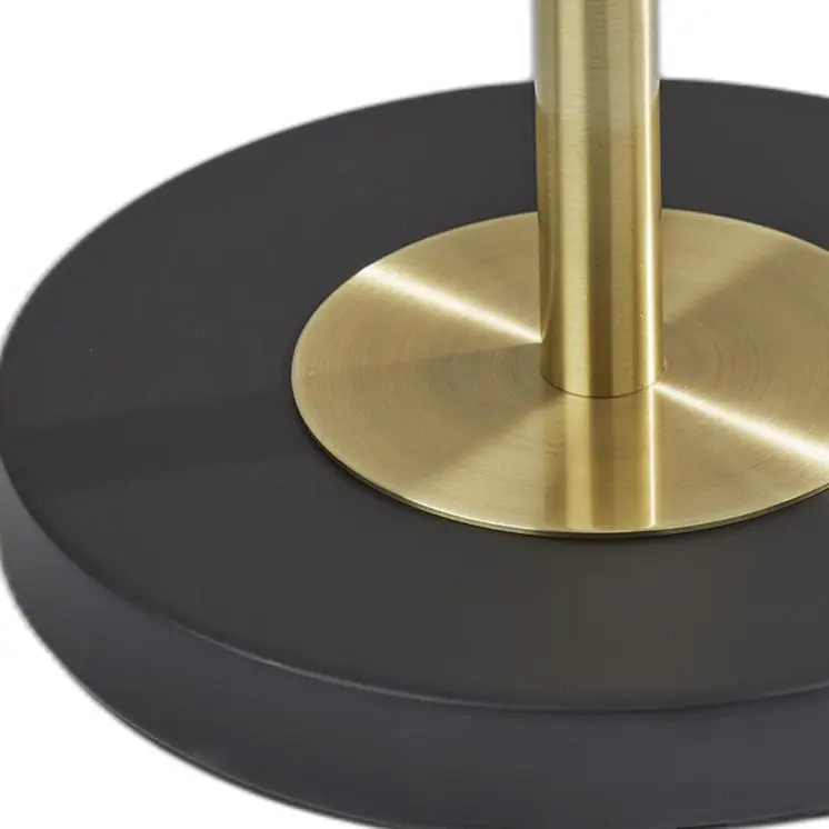 65" Brass Torchiere Floor Lamp With White Acrylic Globe Shade