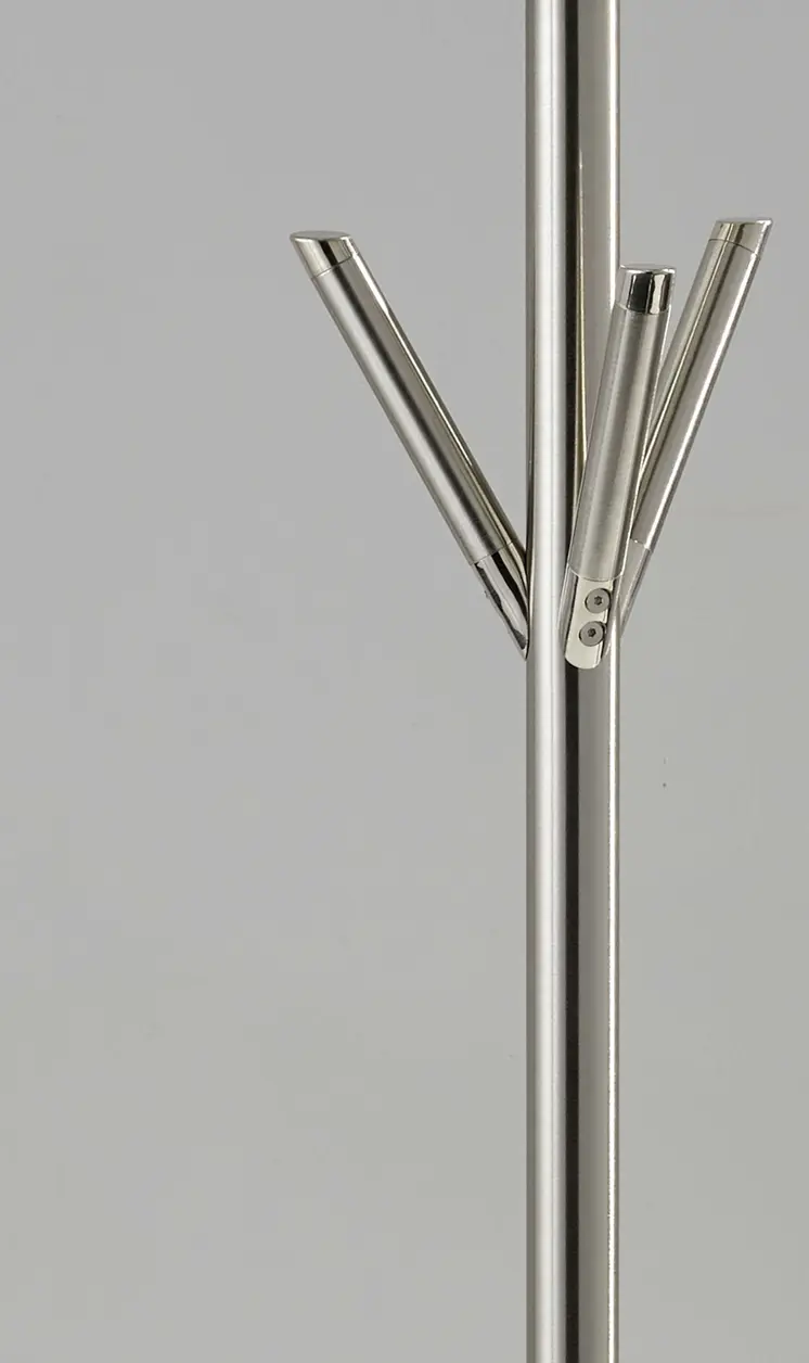 12" X 68" Brushed Steel Brushed Steel Pyramid Coat Rack