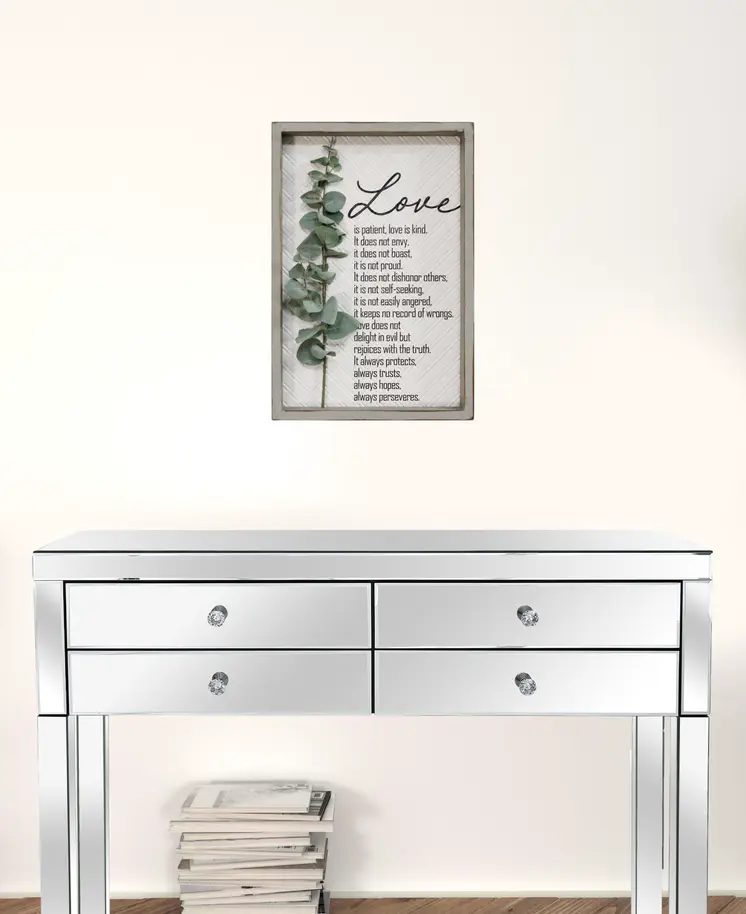 Love Is Patient Metal & Wood Framed Wall Art