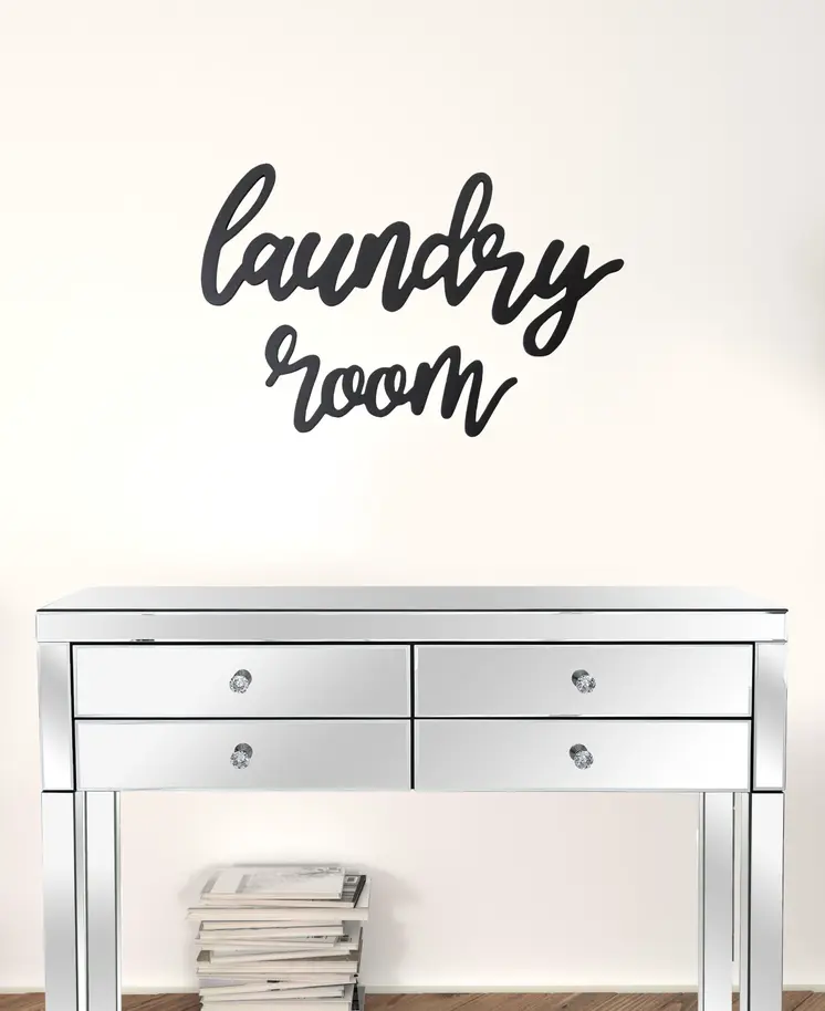 16" X 24" Black Laundry Room Wall Decor