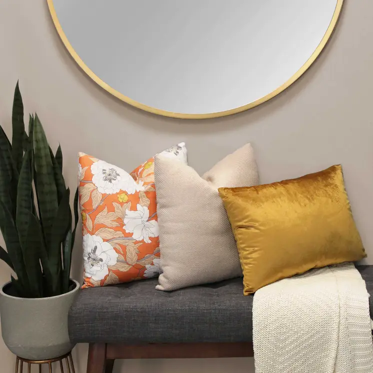 14" X 20" Yellow Lumbar Throw Pillow