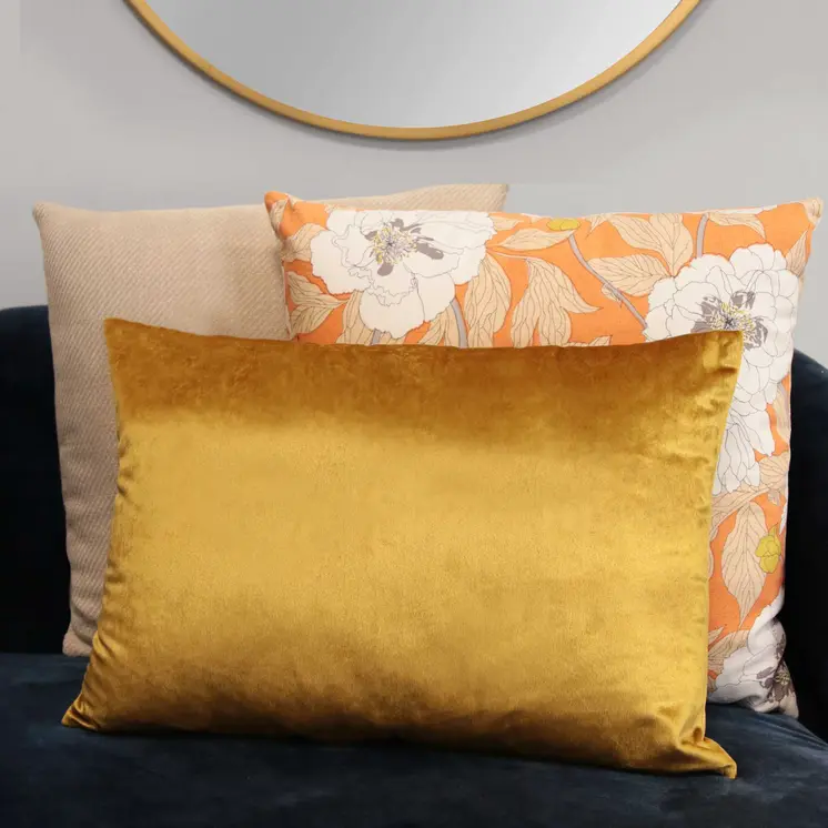 14" X 20" Yellow Lumbar Throw Pillow