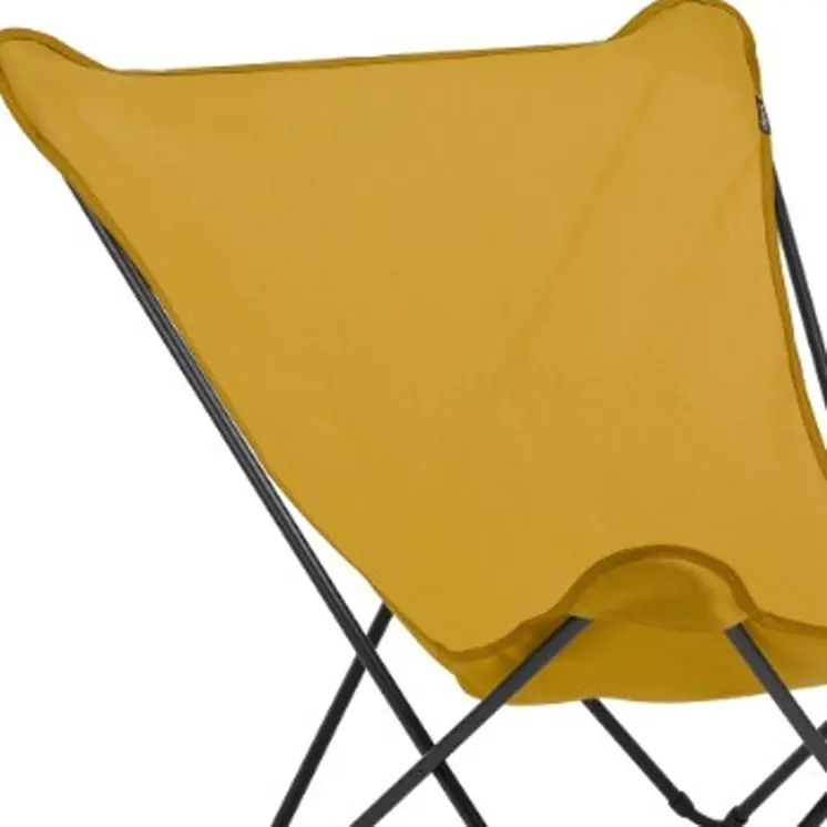 36" Yellow and Stainless Steel Metal Outdoor Camping Chair