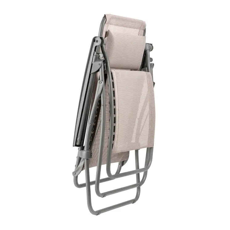 27" Ivory Steel Outdoor Zero Gravity Chair with Ivory Cushion