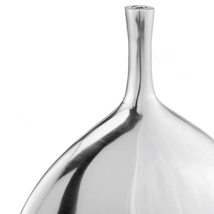 16" Silver Tulip Aluminum Table Vase