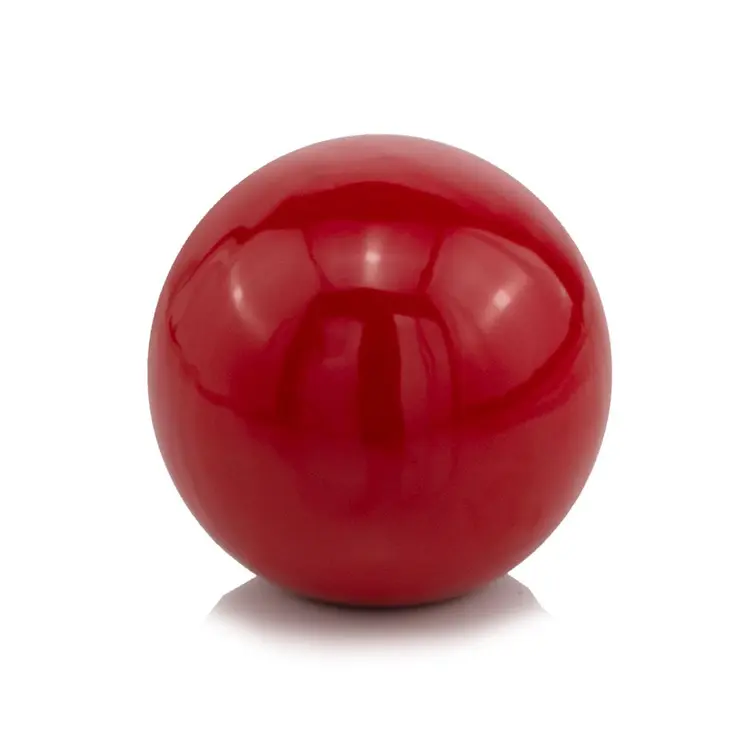 4" Red Aluminum Decorative Orb Tabletop Sculpture