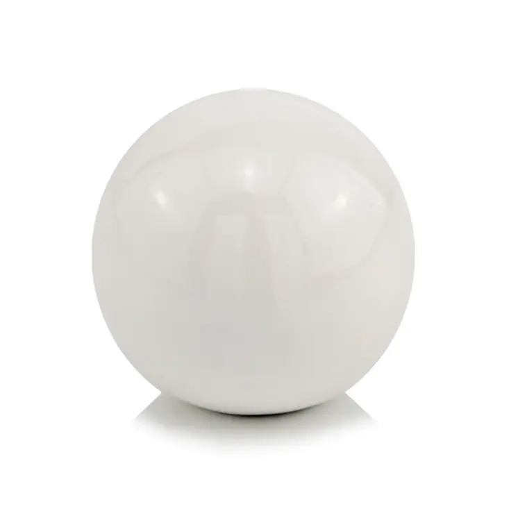 4" White Aluminum Decorative Orb Tabletop Sculpture
