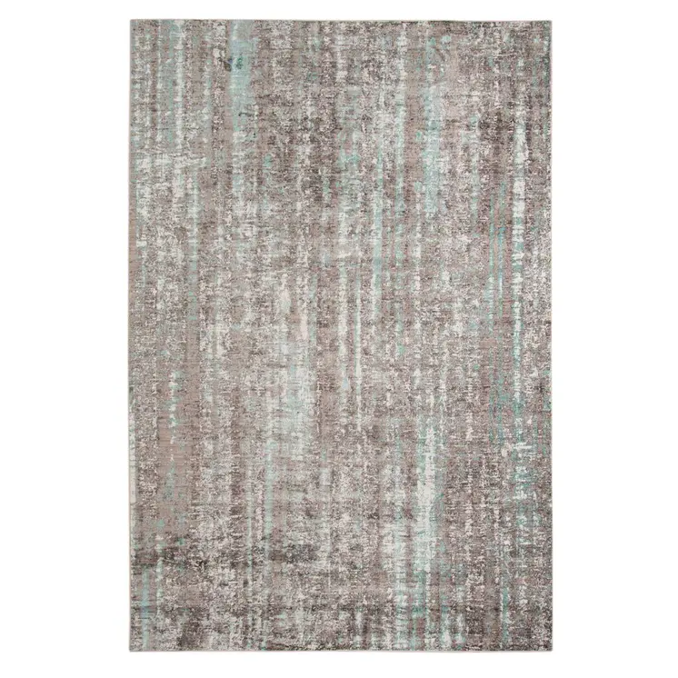 4' X 6' Ivory And Gray Abstract Area Rug