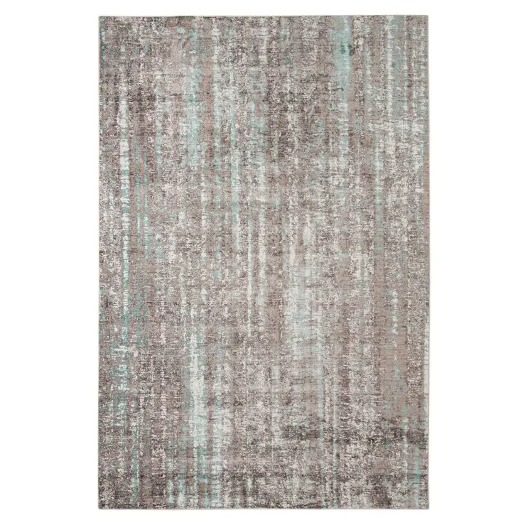 4' X 6' Ivory And Gray Abstract Area Rug