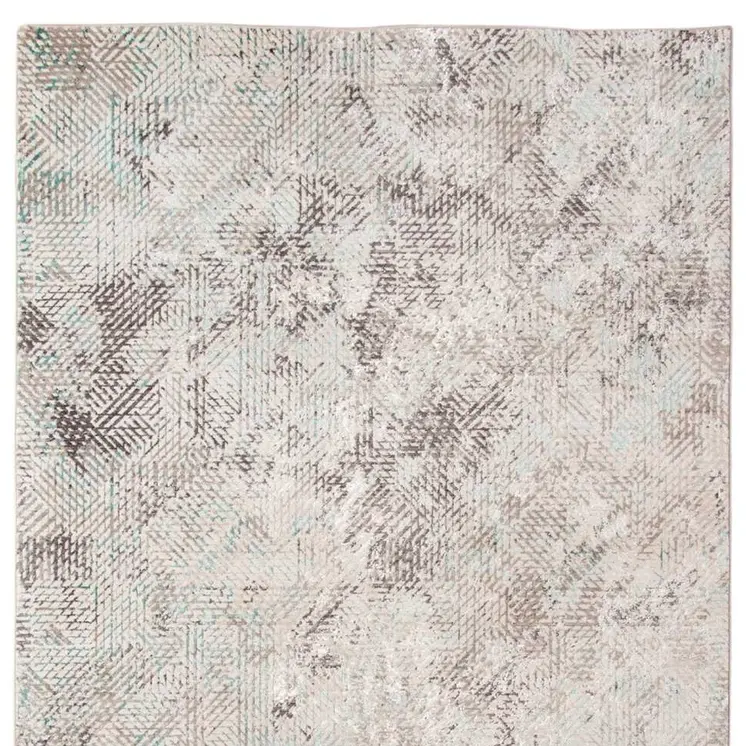 4' X 6' Ivory Black And Gray Abstract Handmade Area Rug
