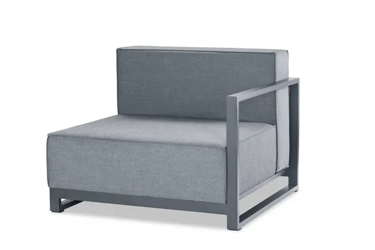 37" Gray Linen Arm Chair