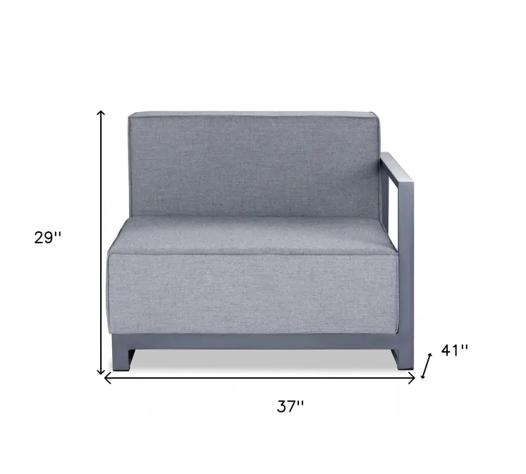 37" Gray Linen Arm Chair