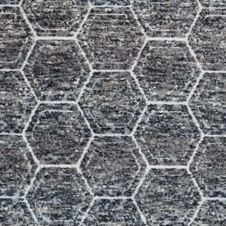 5' X 8' Gray and Ivory Geometric Area Rug