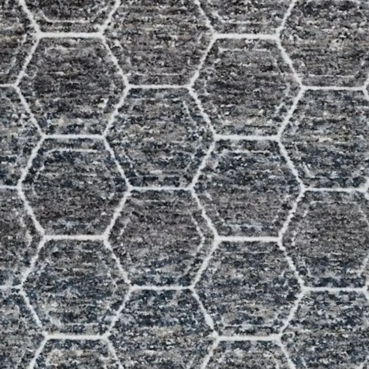 5' X 8' Gray and Ivory Geometric Area Rug