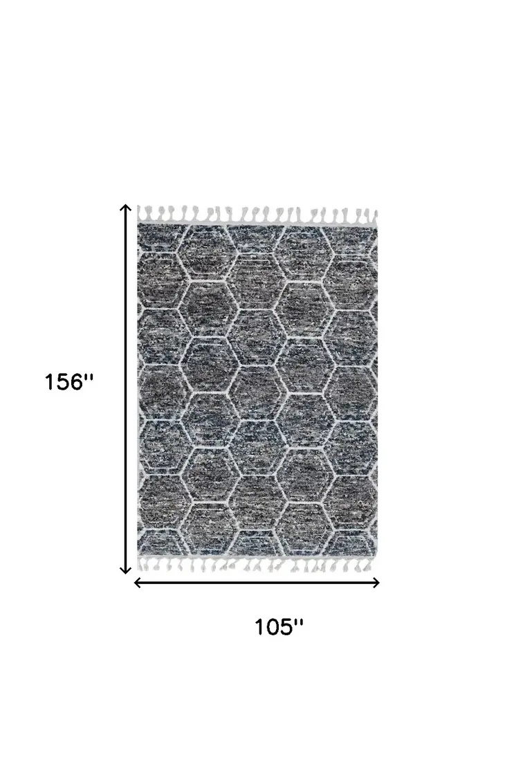 9' X 13' Gray Geometric Area Rug