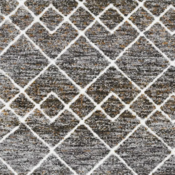 5' X 8' Gray and Ivory Geometric Area Rug