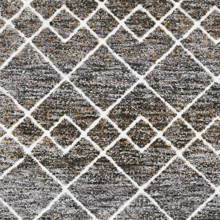 9' X 13' Brown and Ivory Geometric Area Rug