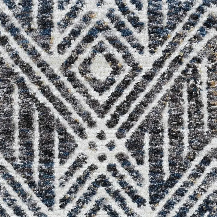 3' X 5' Gray And Ivory Geometric Area Rug