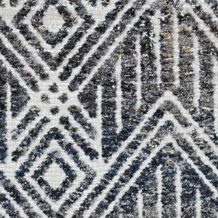 9' X 13' Gray and Ivory Geometric Area Rug