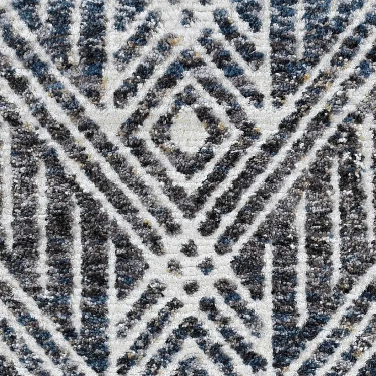9' X 13' Gray and Ivory Geometric Area Rug