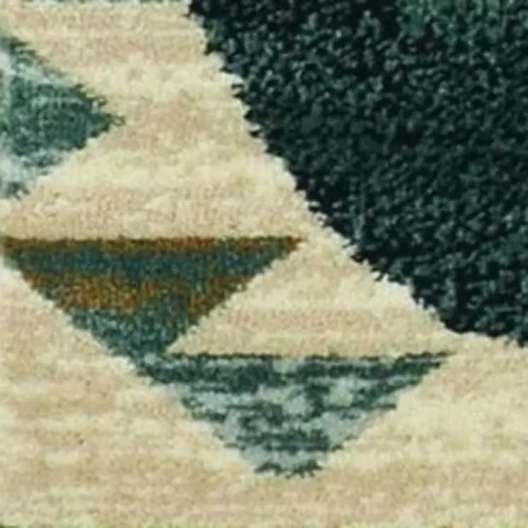5' X 8' Ivory Or Blue Lodge Area Rug