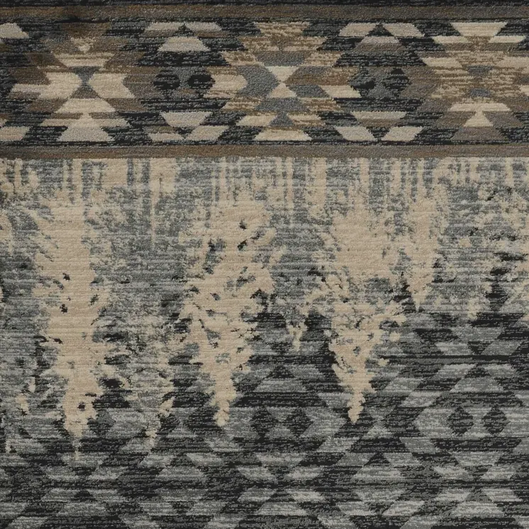 3' X 5' Slate Blue Southwestern Area Rug