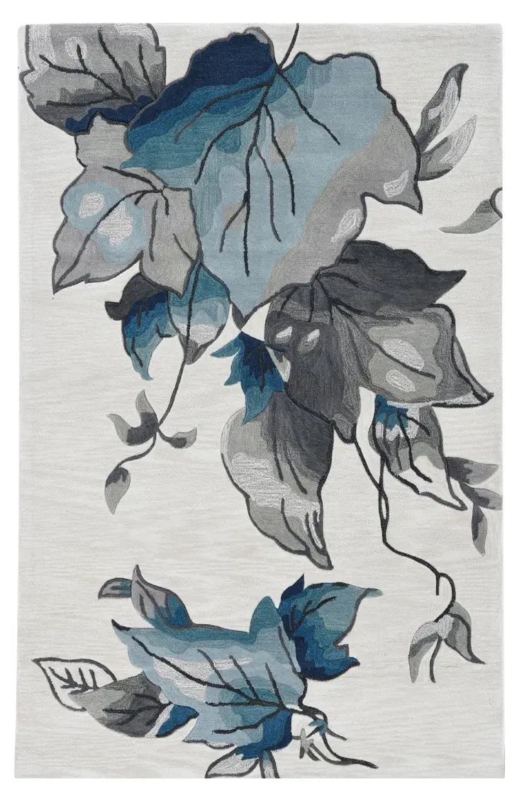 3' X 5' Ivory Floral Indoor Outdoor Area Rug