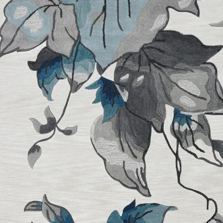 3' X 5' Ivory Floral Indoor Outdoor Area Rug