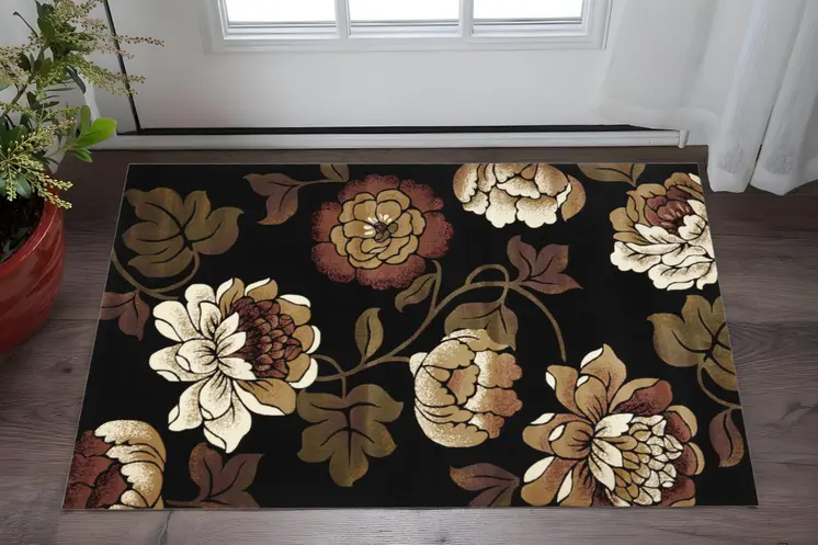 2' X 3' Black Area Rug