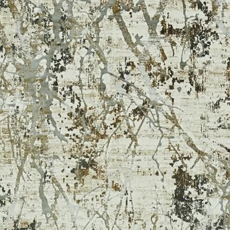 10' X 13' Gold and Ivory Abstract Area Rug